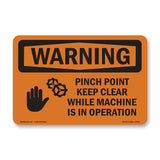 Pinch Point Keep Clear While With Symbol