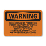 Pressure Washer Procedures Inspect Equipment