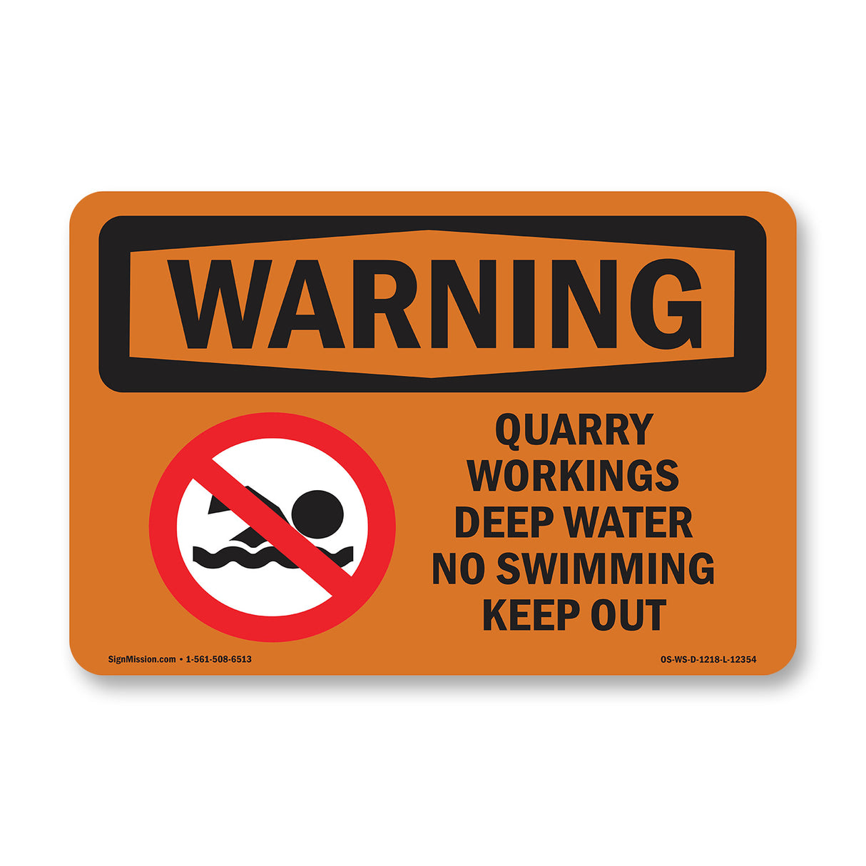 Quarry Workings Deep Water No With Symbol