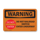 Railroad Switch Underway With Symbol