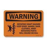 Rotating Shaft Hazard Keep Body, With Symbol