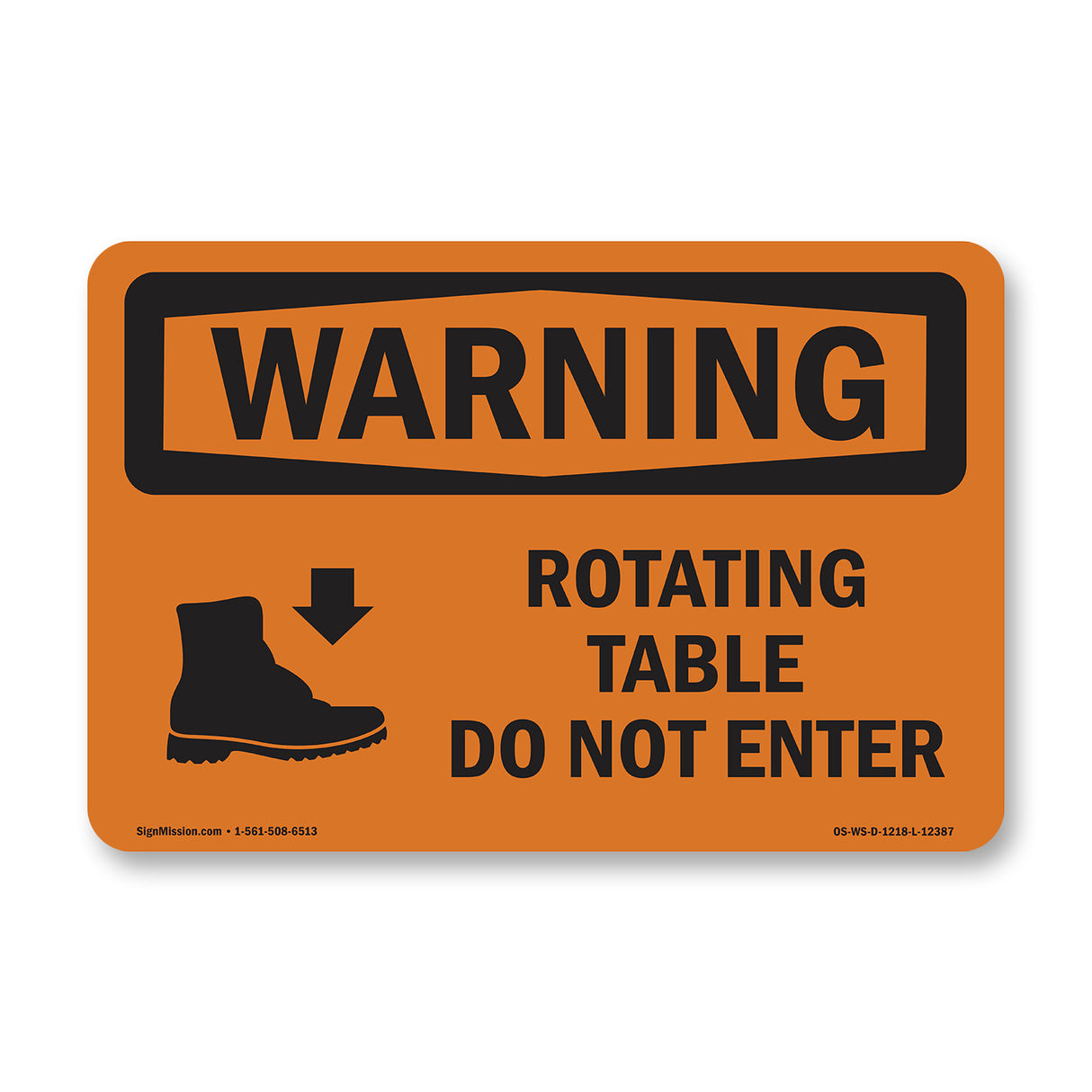 Rotating Table Do Not Enter With Symbol