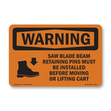 Saw Blade Beam Retaining Pins With Symbol