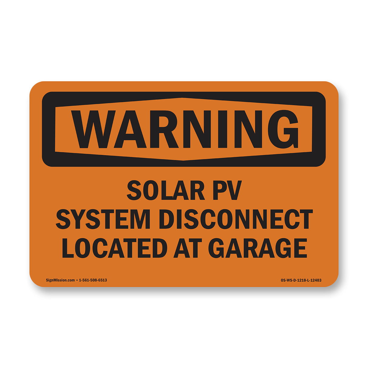 Solar PV System Disconnect Located At Garage