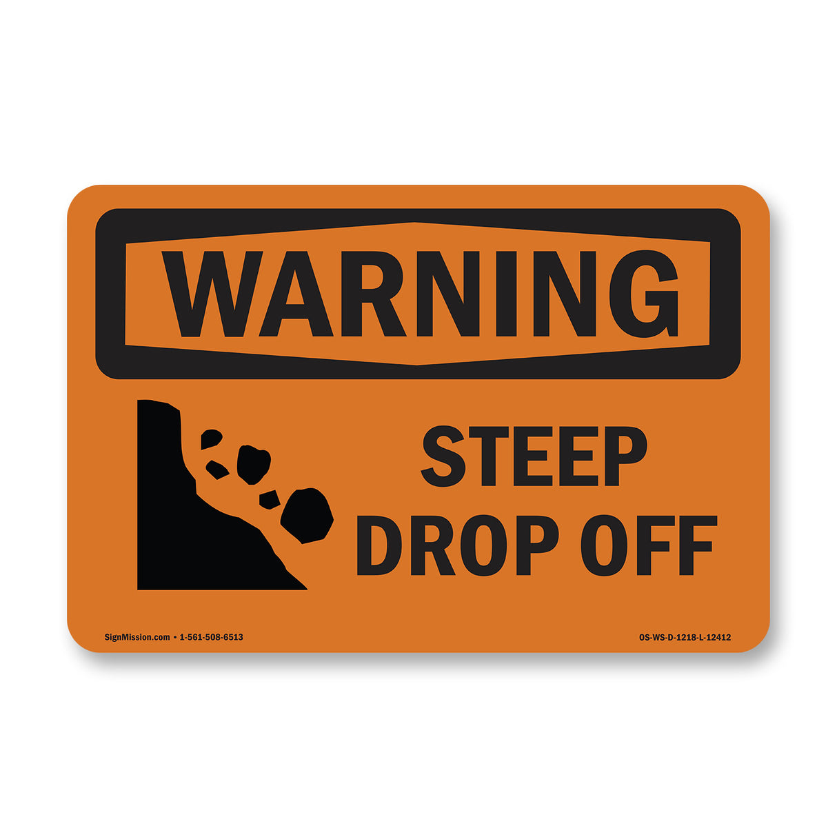 Steep Drop Off With Symbol