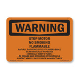 Stop Motor No Smoking Flammable Gas Natural
