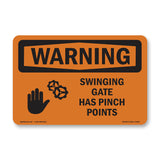 Swinging Gate Has Pinch Points With Symbol