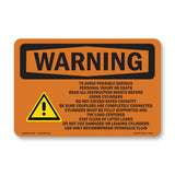 To Avoid Possible Serious Personal With Symbol