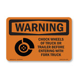 Chock Wheels Of Truck Or Trailer