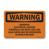 Warning Electrical Hazard Terminals On Both