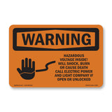 Hazardous Voltage Will Shock Burn Death