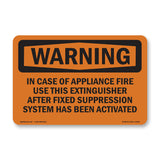 In Case Of Appliance Fire Use This