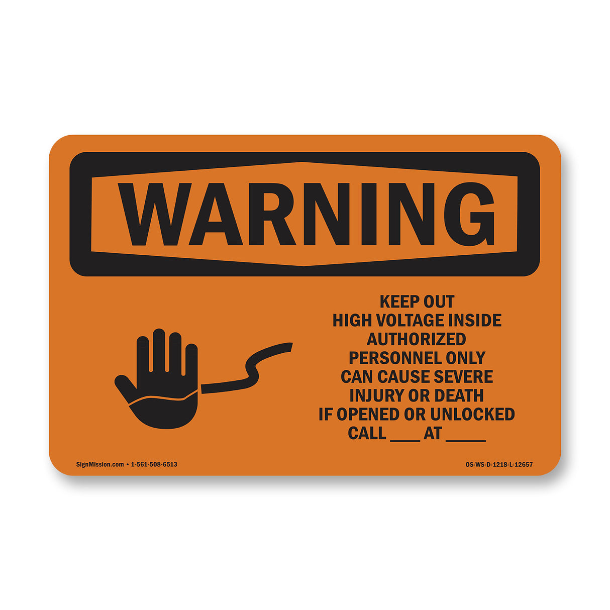 Keep Out High Voltage With Symbol