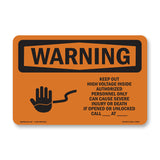 Keep Out High Voltage With Symbol