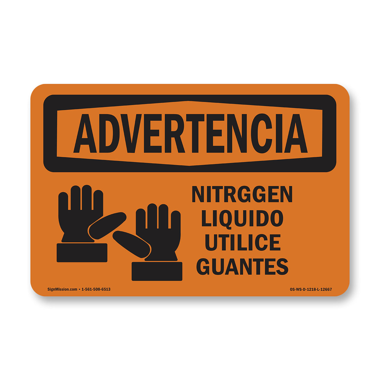 Liquid Nitrogen Wear Gloves Spanish