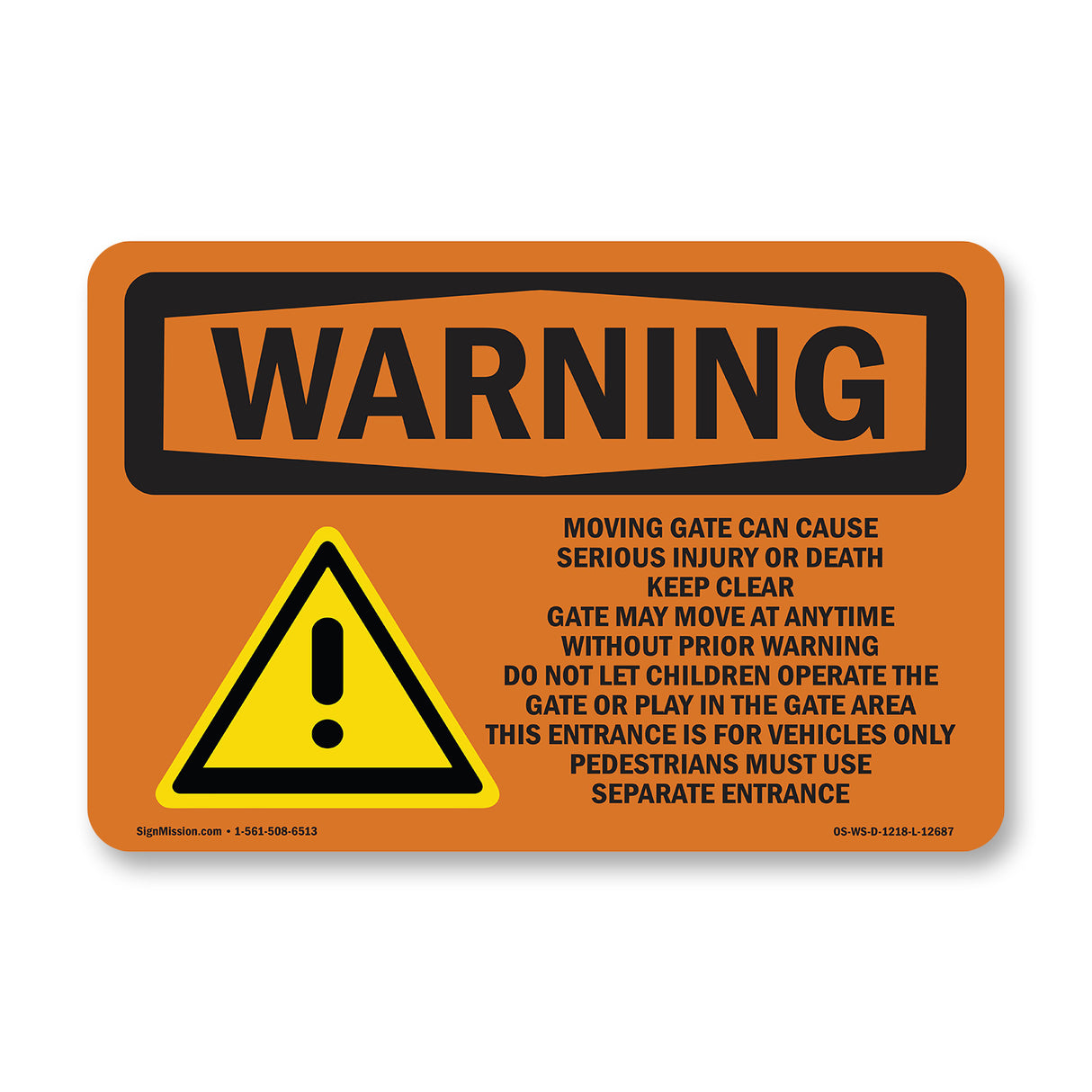 Moving Gate Can Cause Serious Injury