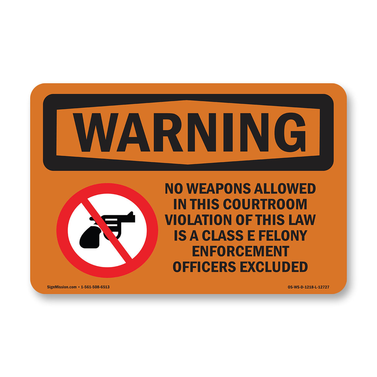 No Weapons Allowed In This Courtroom