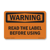 Read The Label Before Using