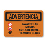 Wash Hands Before Eating Drinking Spanish