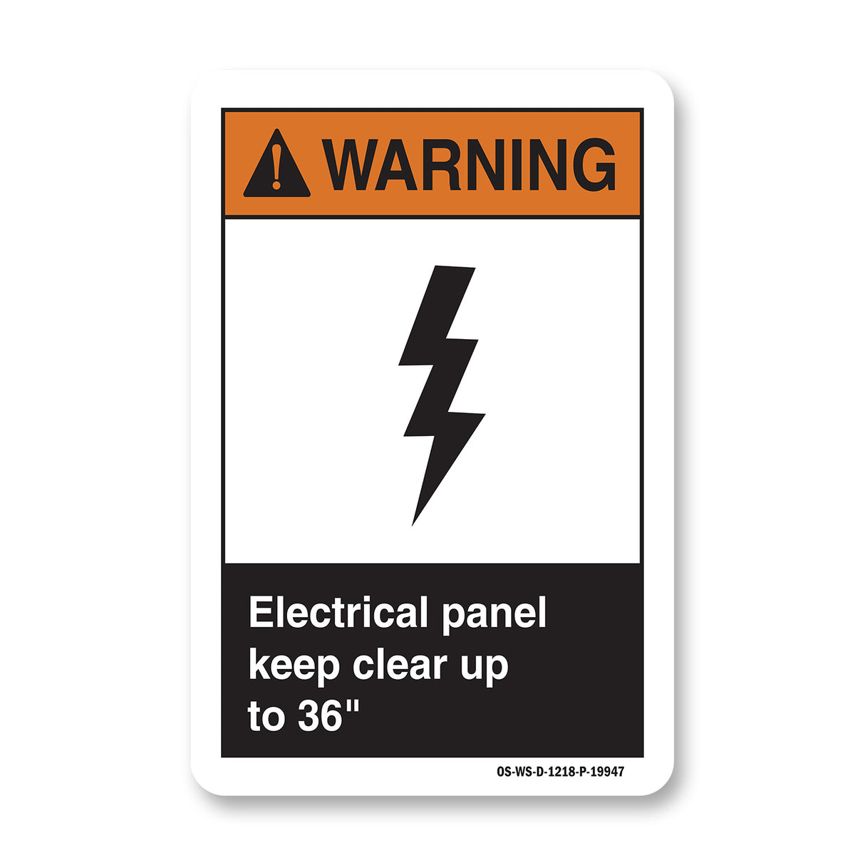 Electrical Panel Keep Clear Up To 36