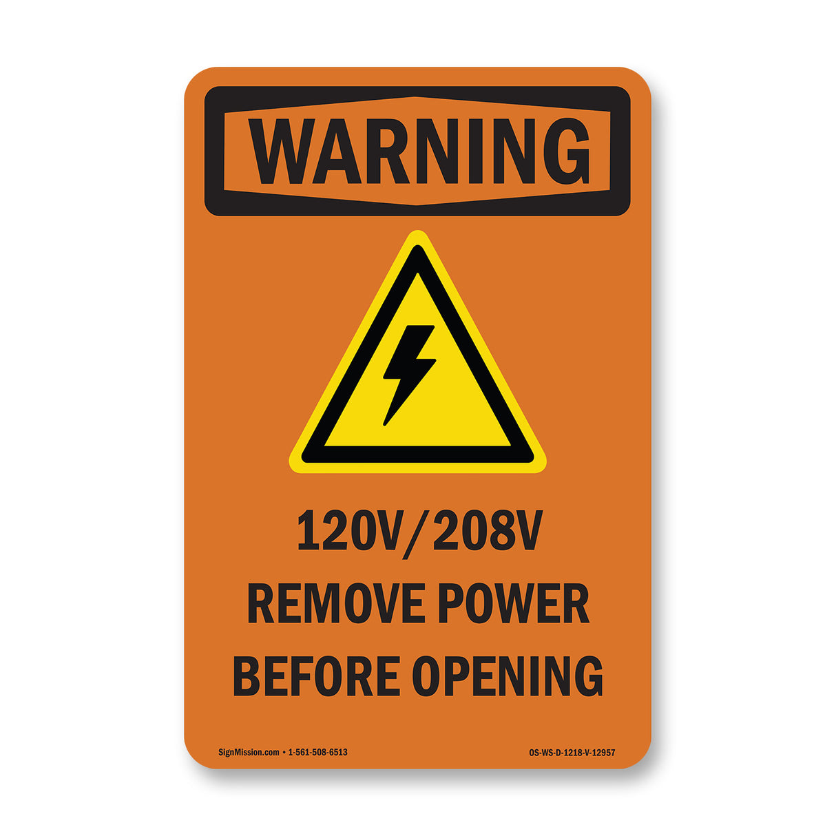 120V 208V Remove power before opening With Symbol