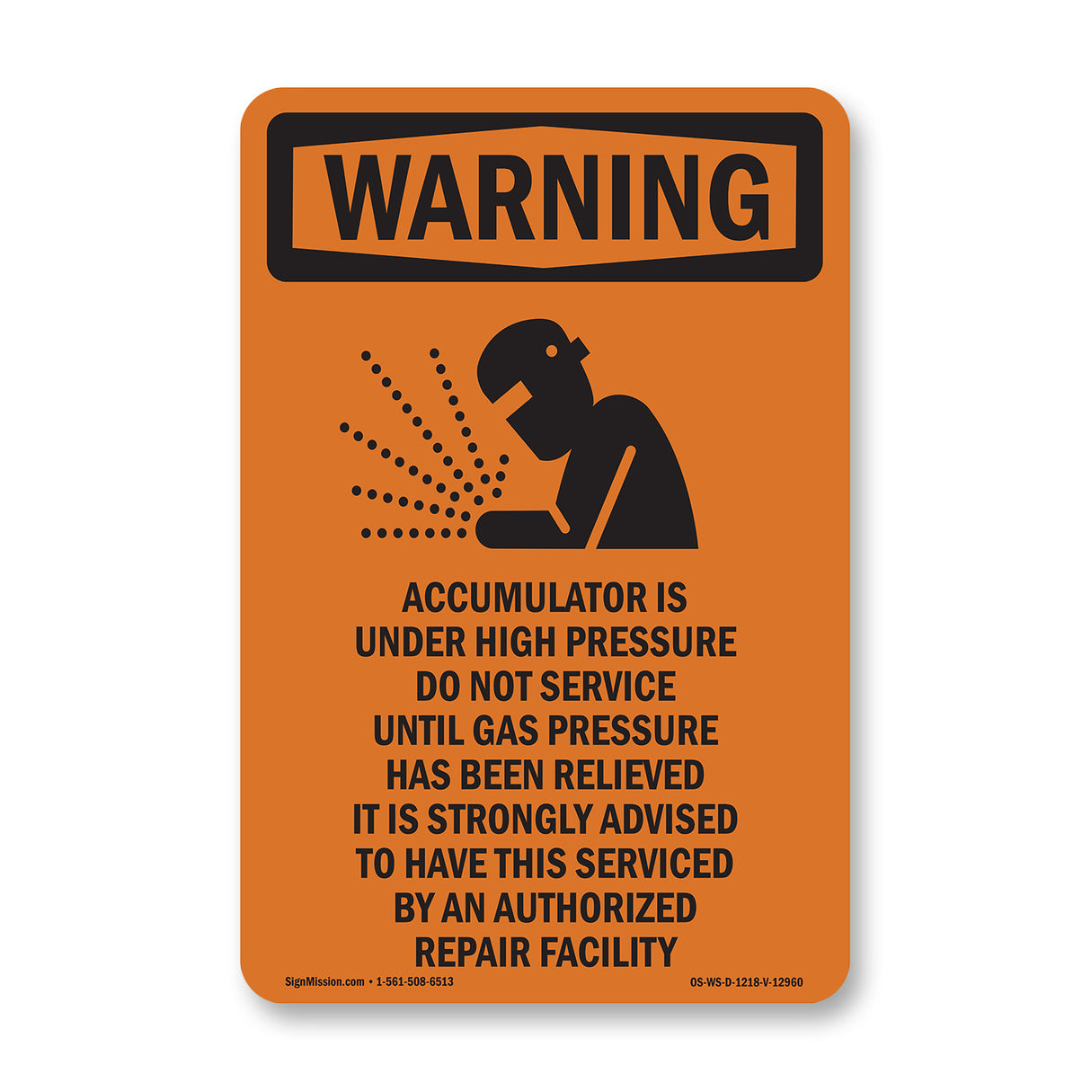 Accumulator Is Under High Pressure With Symbol