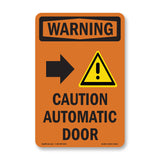 Caution Automatic Door [Right Arrow] With Symbol