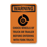 Chock Wheels Of Truck Or Trailer
