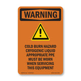 Cold Burn Hazard Cryogenic Liquid With Symbol