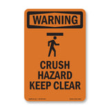 Crush Hazard Keep Clear With Symbol