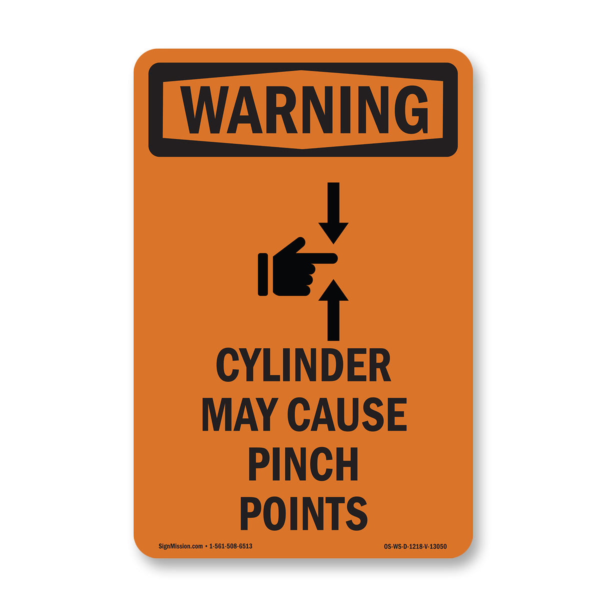 Cylinder May Cause Pinch Points With Symbol