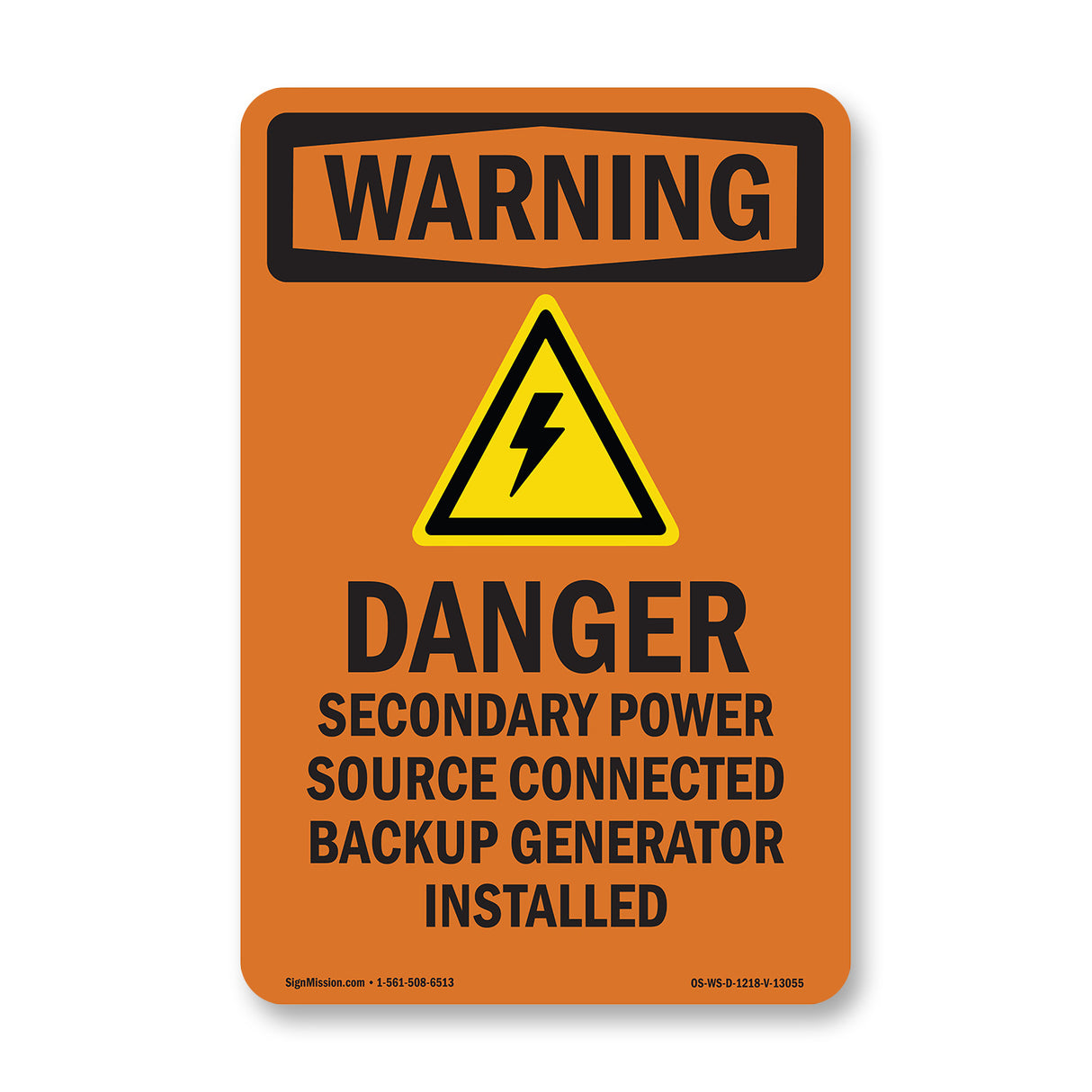 Danger Secondary Power Source With Symbol