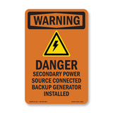 Danger Secondary Power Source With Symbol