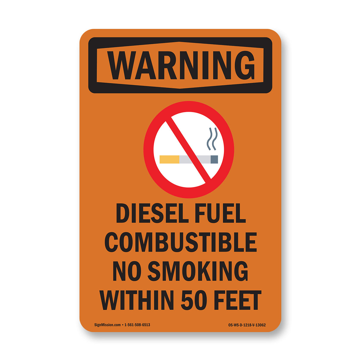 Diesel Fuel Combustible No Smoking With Symbol