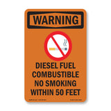 Diesel Fuel Combustible No Smoking With Symbol