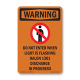 Do Not Enter When Light Bilingual