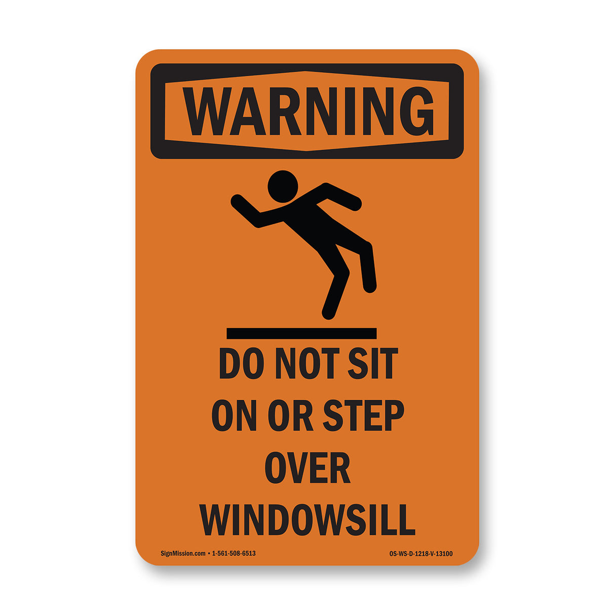 Do Not Sit On Or Step Over Windowsill With Symbol