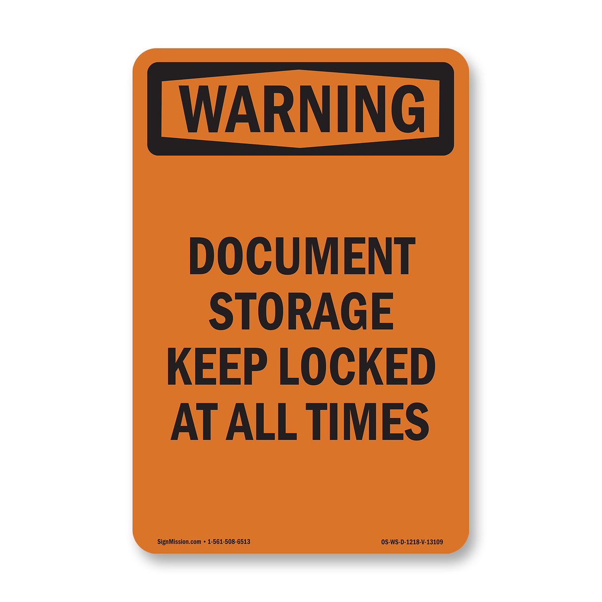 Document Storage Keep Locked At All Times