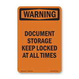 Document Storage Keep Locked At All Times