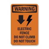 Electric Fence Do Not Climb With Symbol