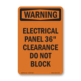 Electrical Panel 36 Clearance Do Not Block