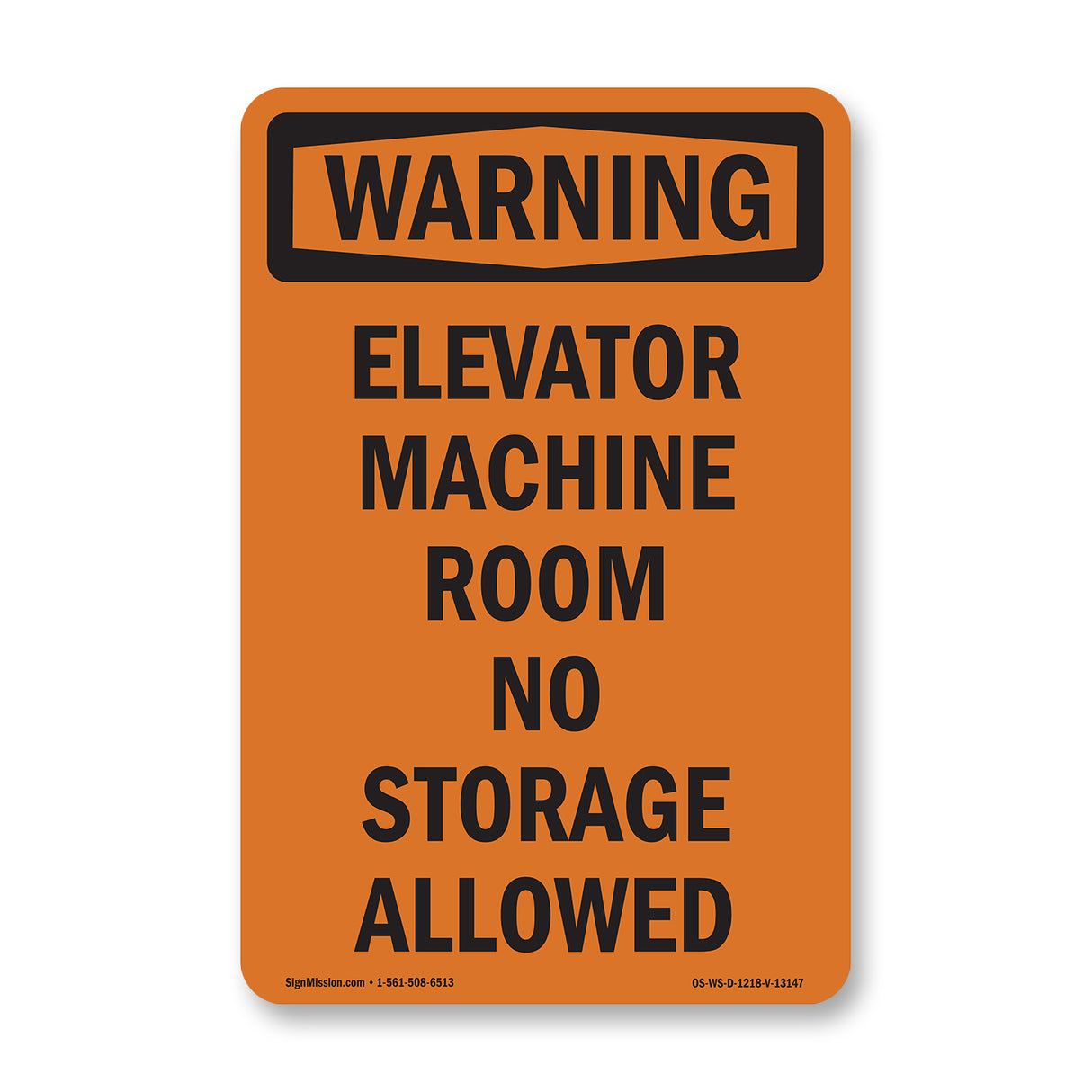 Elevator Machine Room No Storage Allowed