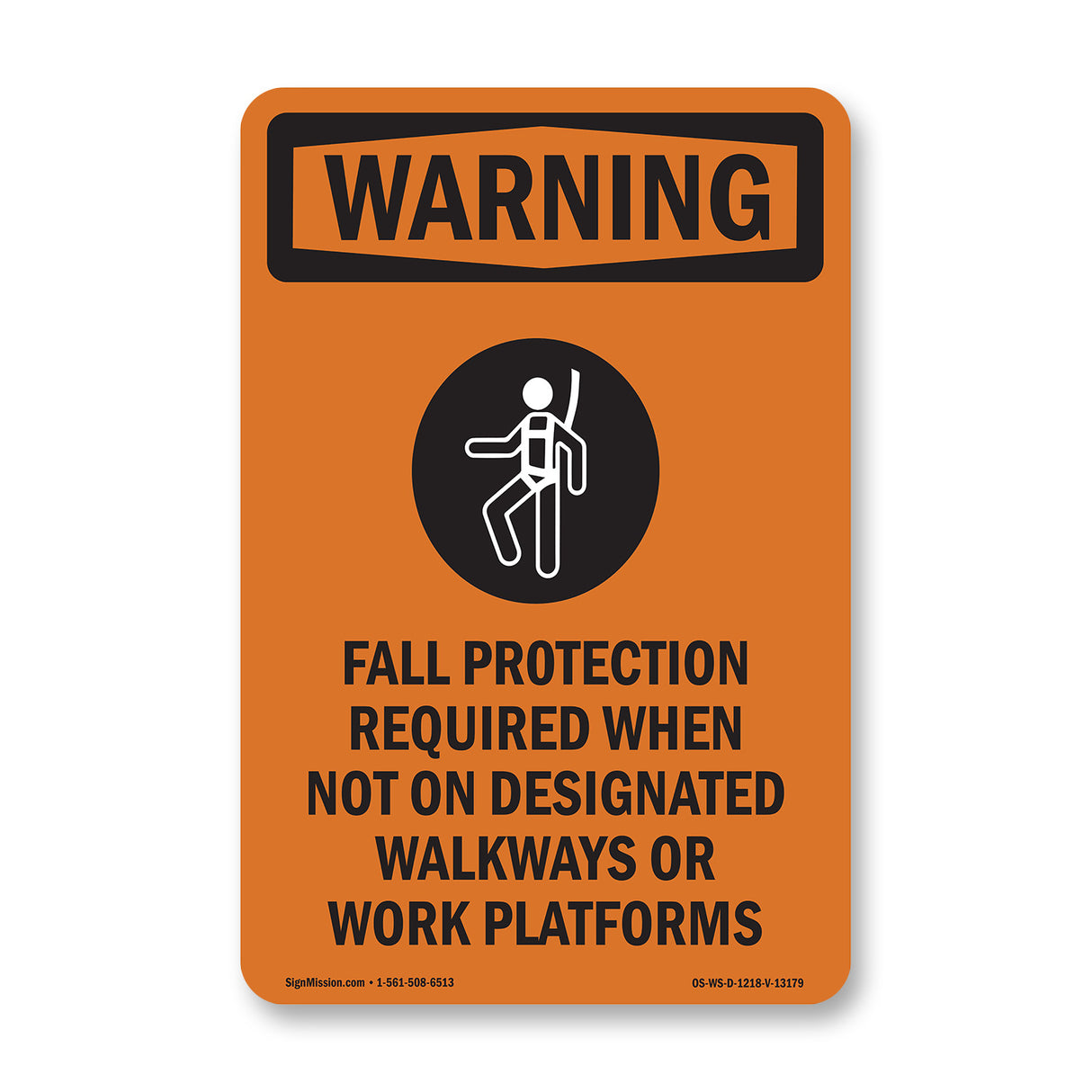 Fall Protection Required When With Symbol