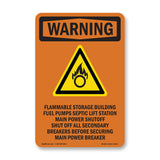 Flammable Storage Building Fuel With Symbol