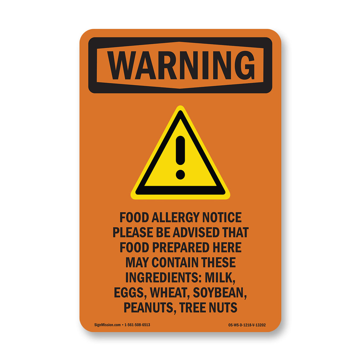Food Allergy Notice Please Be With Symbol