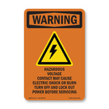 Hazardous Voltage Contact May With Symbol