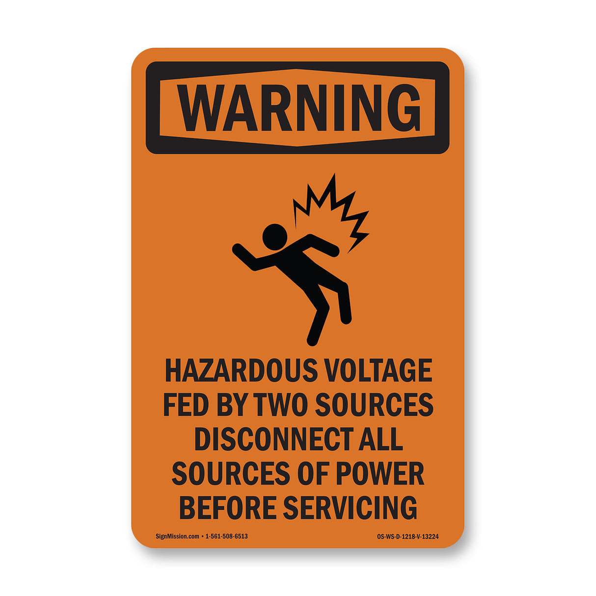 Hazardous Voltage Fed By Two With Symbol