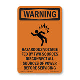 Hazardous Voltage Fed By Two With Symbol