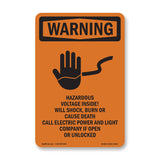 Hazardous Voltage Will Shock Burn Death