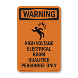 High Voltage Electrical Room With Symbol